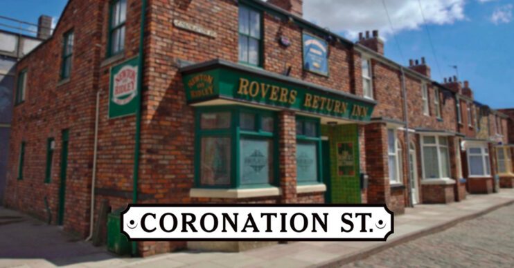 Coronation Street's logo and the background of the Rovers