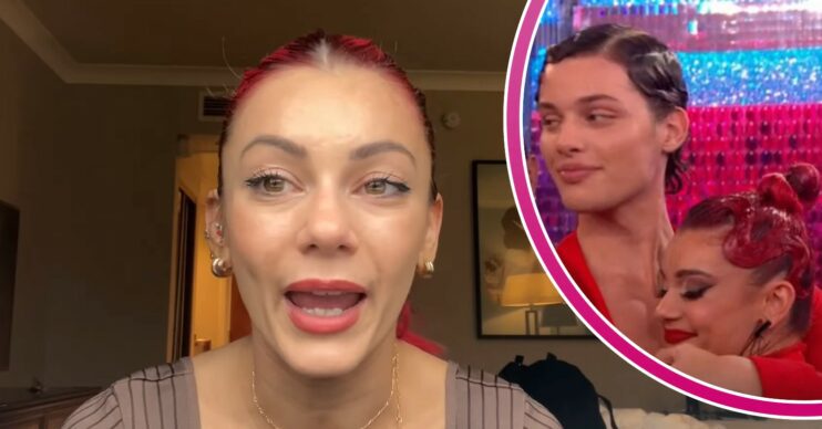 Dianne Buswell comp image with Dianne and Bobby in a circle