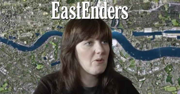 EastEnders' Little Mo, the EastEnders logo and background of the Thames
