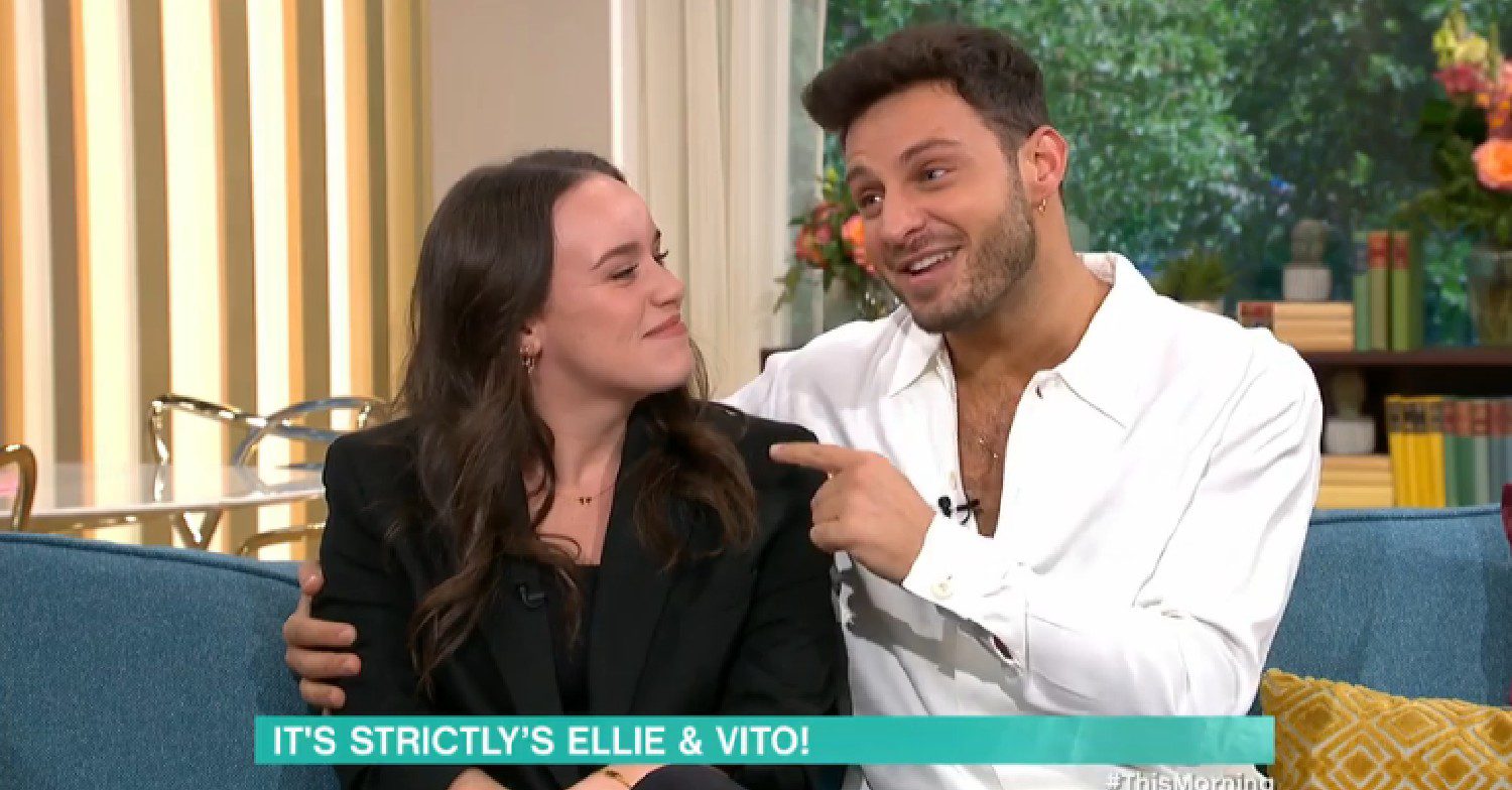 Ellie Leach looking at Vito Coppola on This Morning today