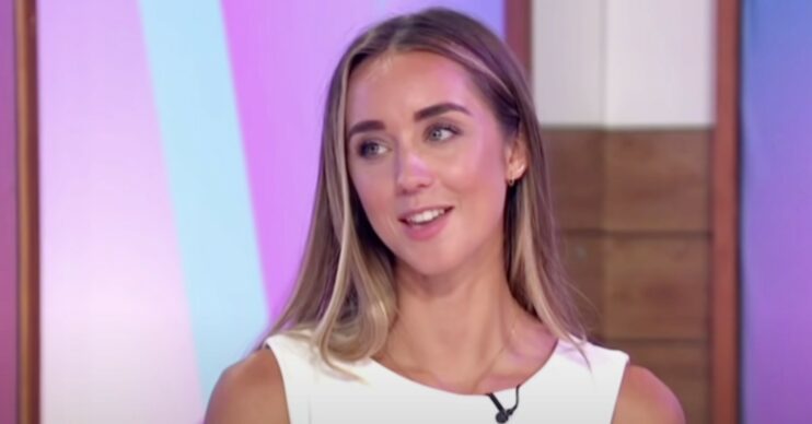 Emily Andre talking on Loose Women (Credit: ITV)