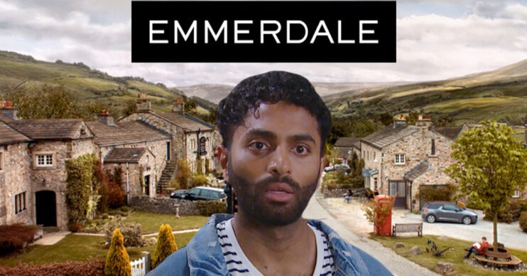 Emmerdale's Suni, the Emmerdale logo and background of the Dales