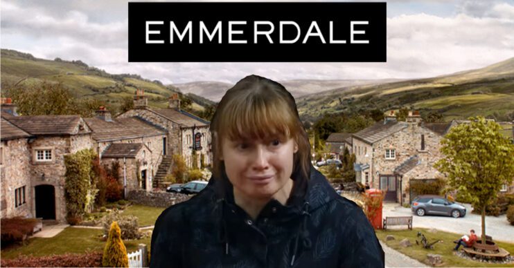 Emmerdale's Lydia, the Emmerdale logo and background of the Dales