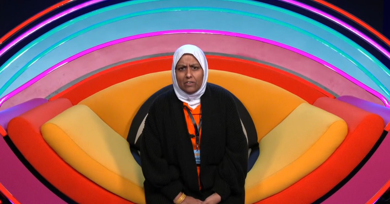 Farida in the Big Brother diary room