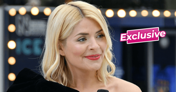 Holly Willoughby wearing red lipstick and smiling