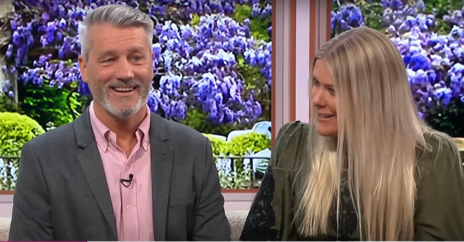 My Mum, Your Dad contestants Roger and Janey smiling as they talk on Good Morning Britain