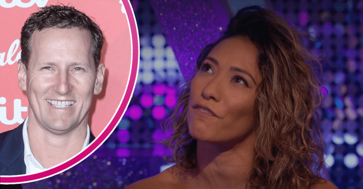 Brendan Cole smiling and Karen Hauer on Strictly It Takes Two