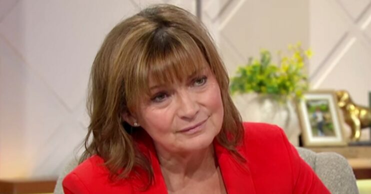 Lorraine Kelly looking sad on her talkshow (Credit: ITV/YouTube)