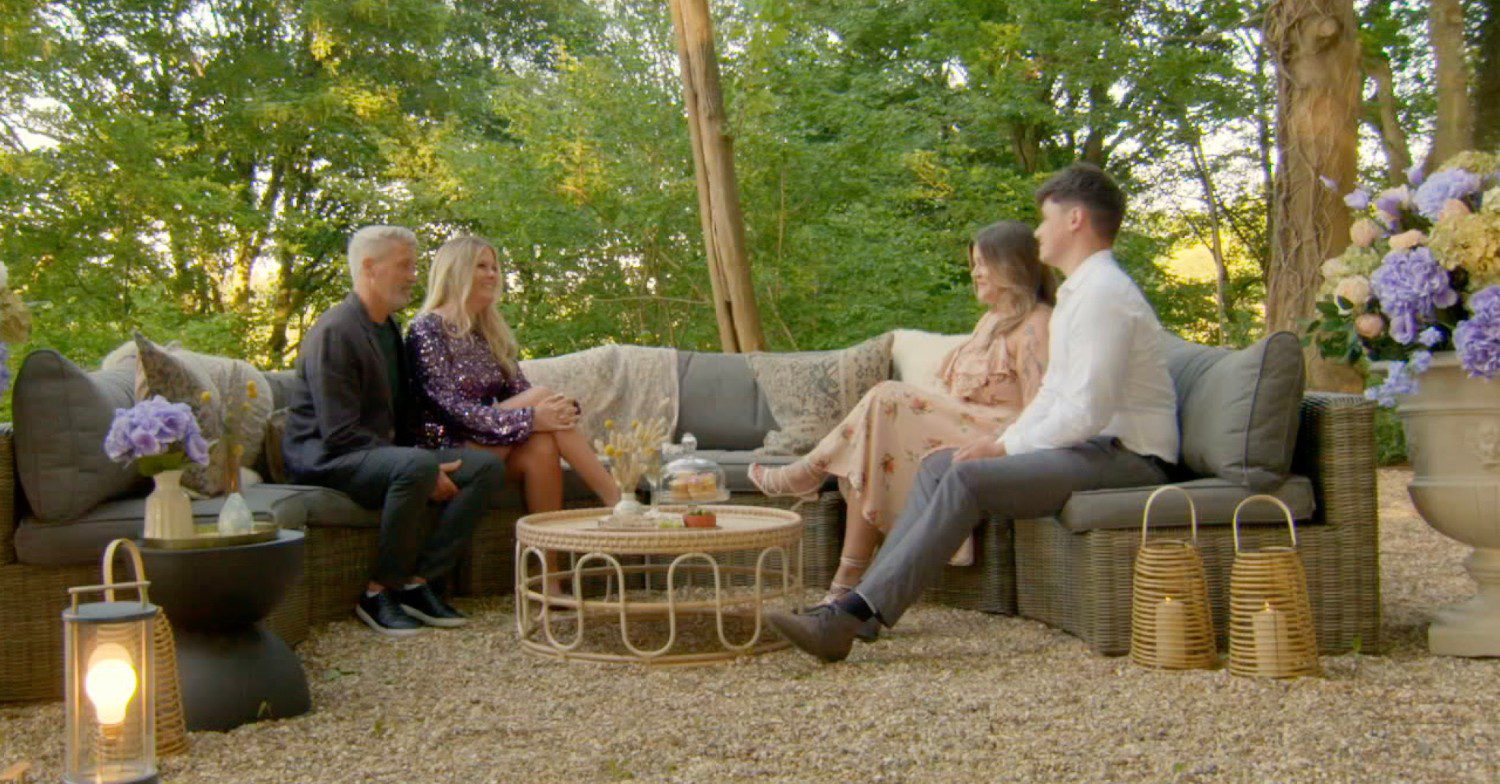 My Mum, Your Dad contestant Janey and her son Will and Roger and his daughter Jess sat down talking on the show