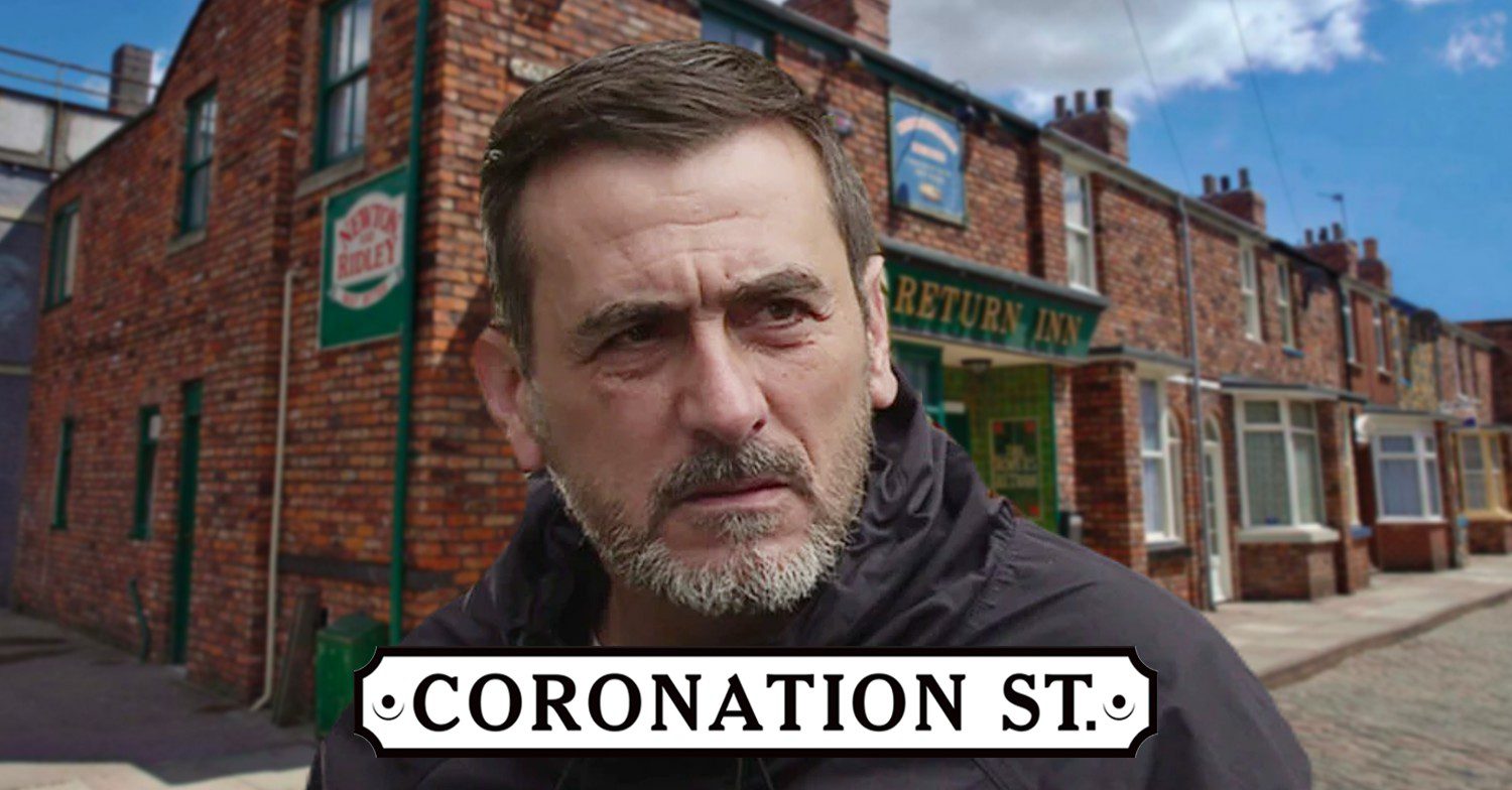 Peter Barlow looking shifty; Coronation Street background and logo (Credit: ITV/Composite: ED!)