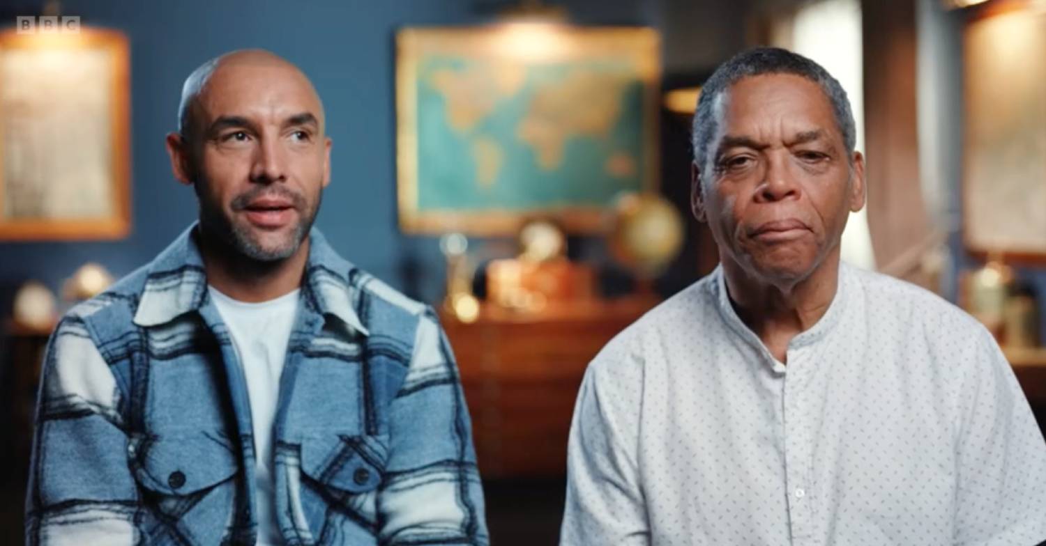 Alex Beresford sits with his dad