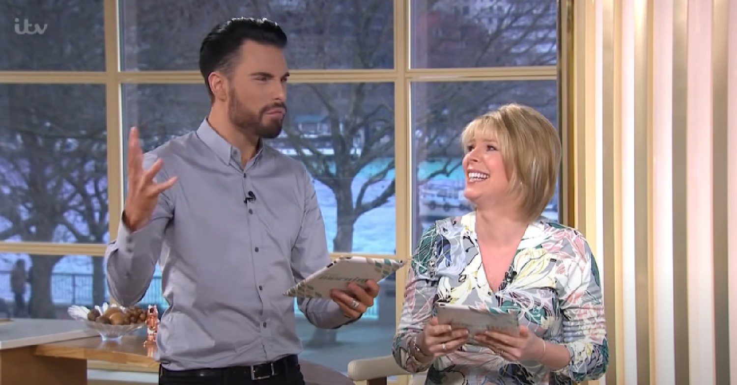 Ruth Langsford laughing at Rylan Clark on This Morning 
