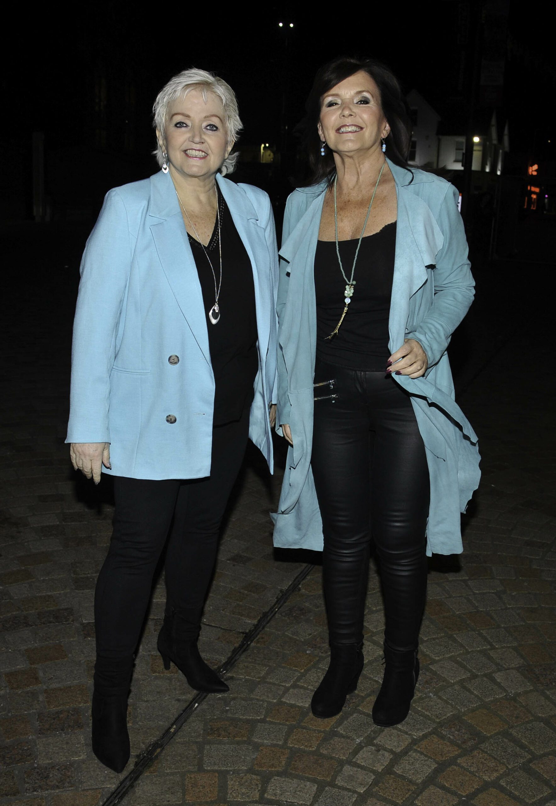 Linda Nolan is accompanied by her sister Maureen on a night out