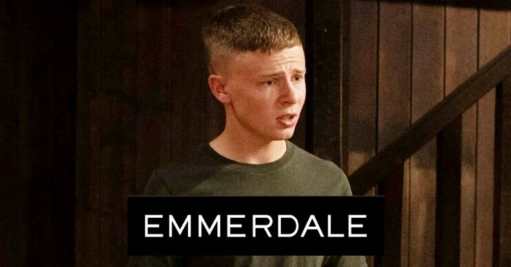 Samson on Emmerdale; inset, soap logo (Credit: ITV/Composite: ED!)