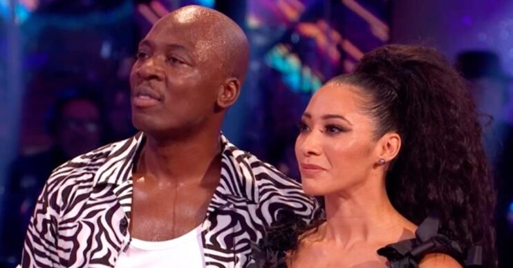 Eddie Kadi and Karen look glum