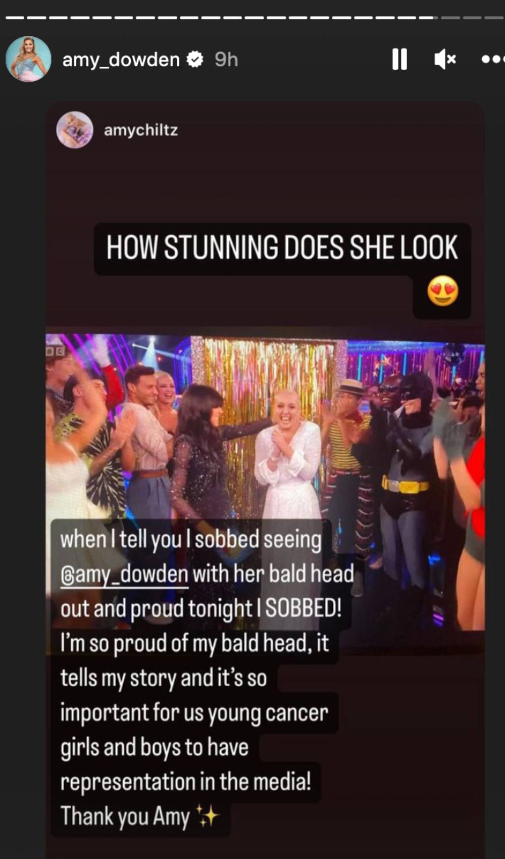 Amy Dowden shares Instagram post