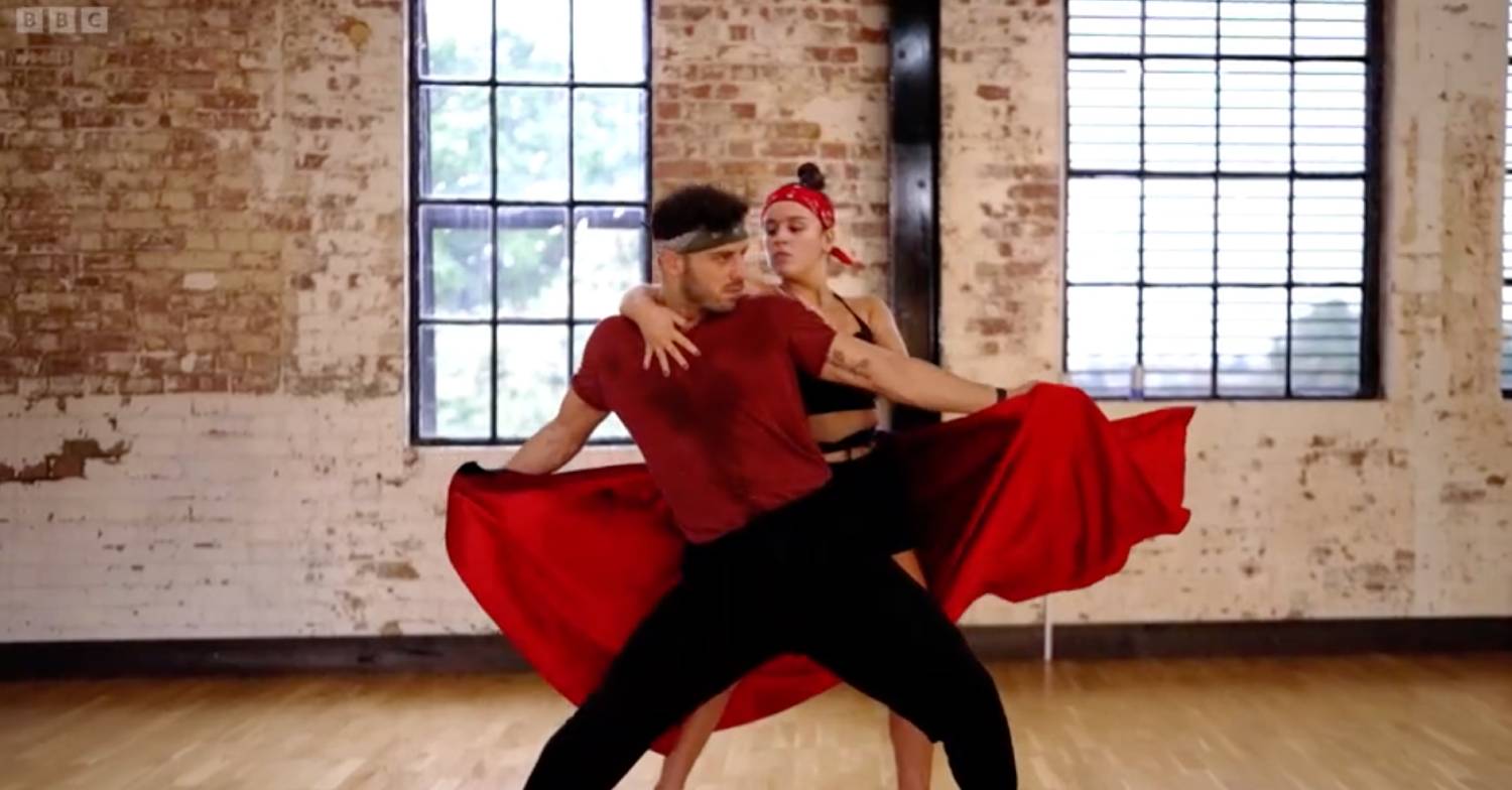 Strictly Come Dancing stars Ellie Leach and Vito Coppola rehearse