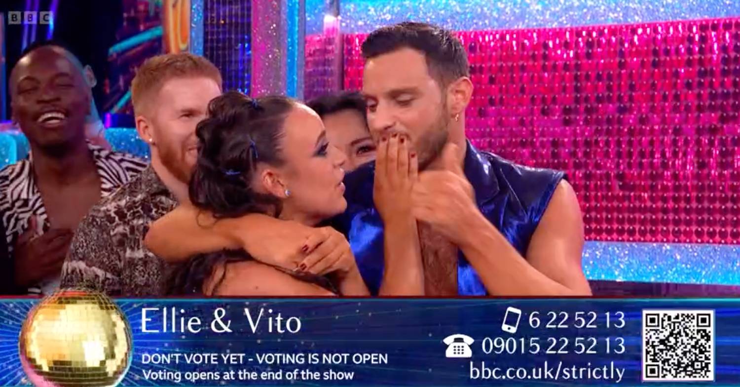 Strictly Come Dancing stars Ellie Leach and Vito Coppola both look concerned