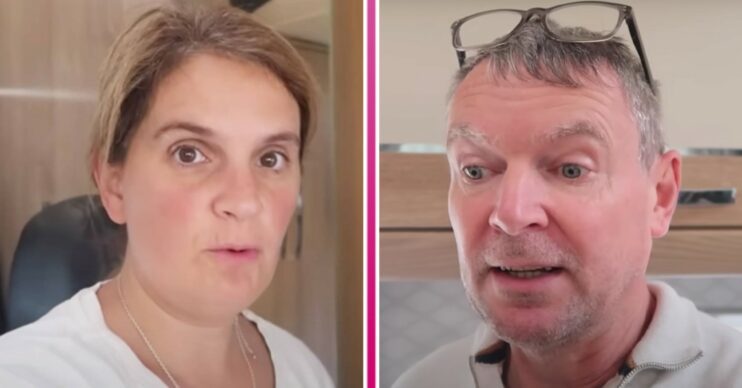 Sue Radford looks surprised, Noel Radford looks concerned