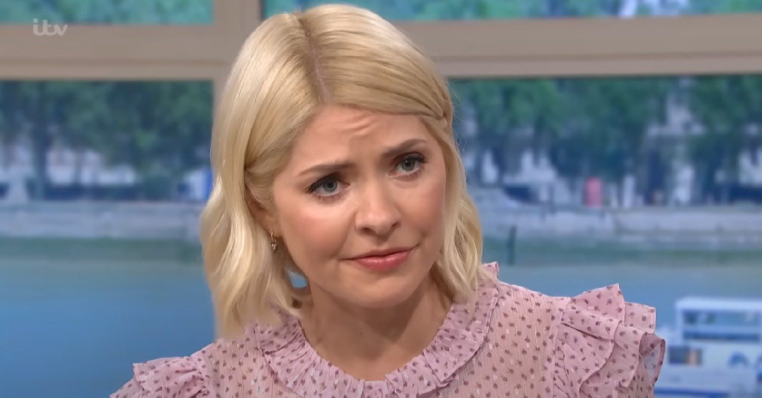 Holly Willoughby looking concerned on This Morning