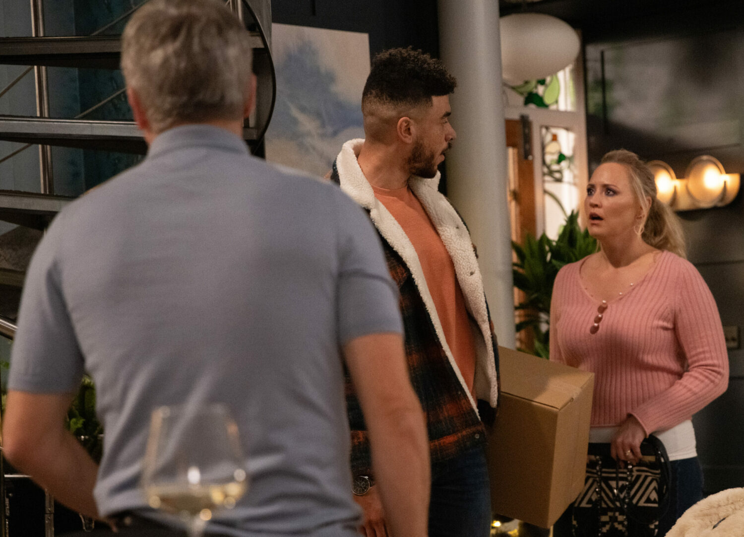 Nate confronts Tracy and Caleb