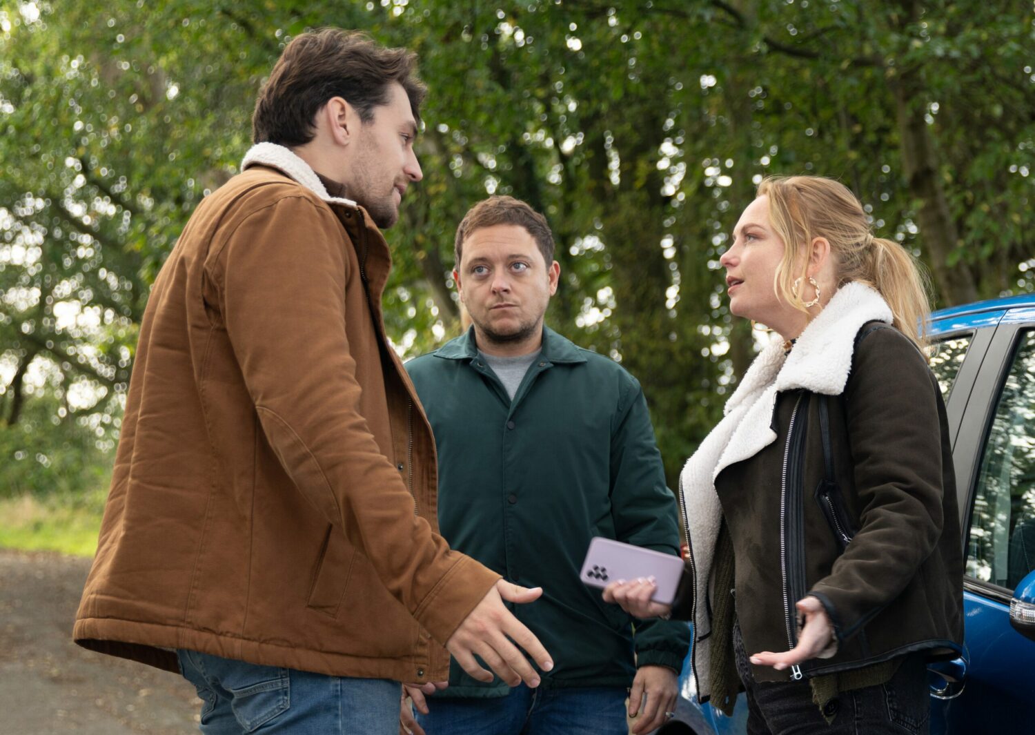 Mack, Matty and Amy row in Emmerdale