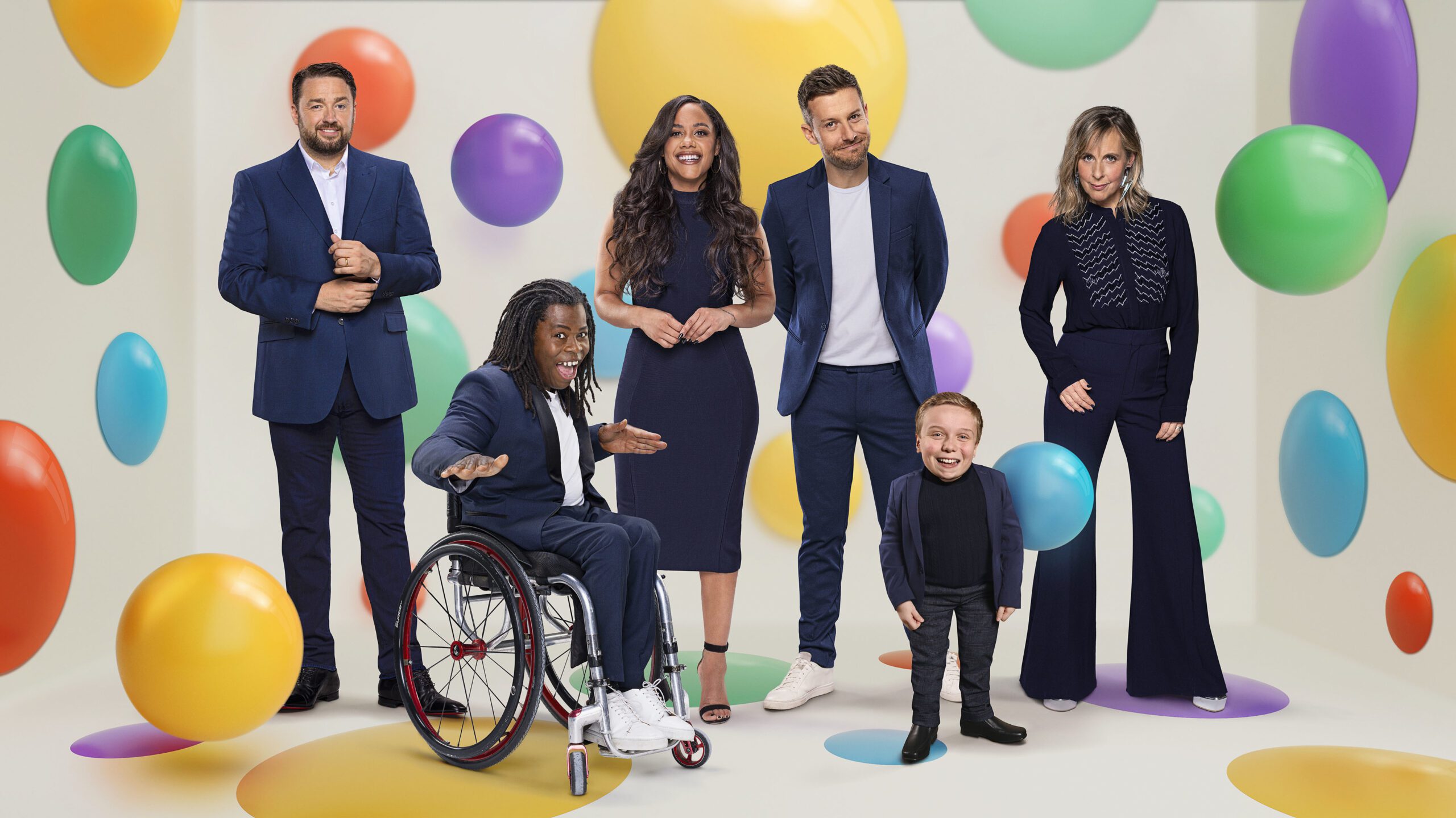 Lenny Rush and his Children in Need co-presenters in 2023