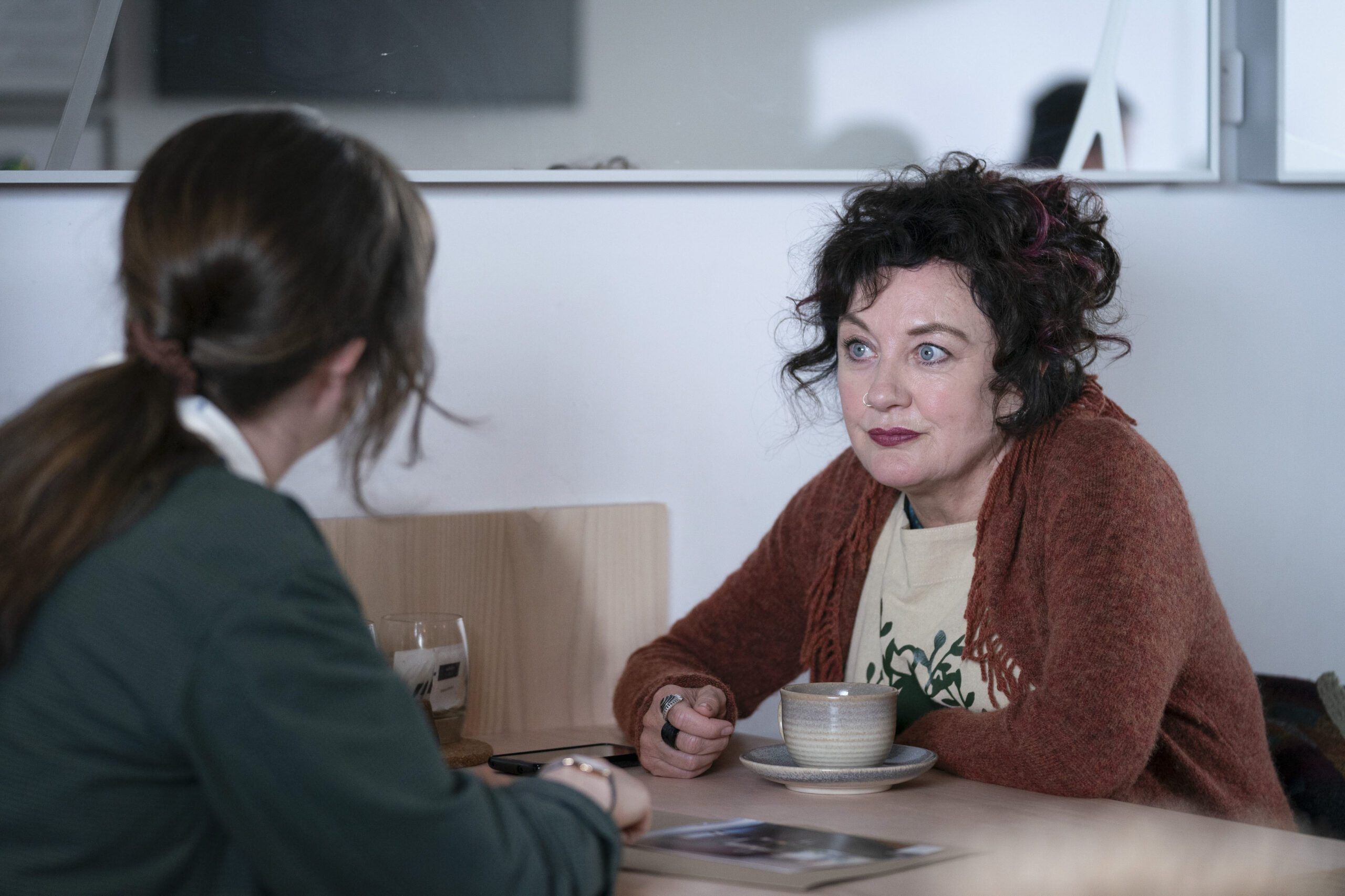Heather and Tosh talking in Shetland