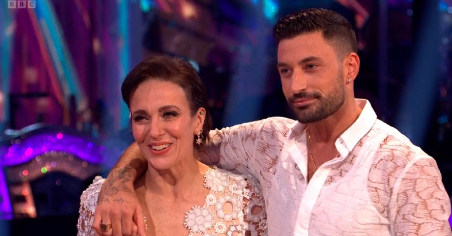 Amanda and Giovanni side-by-side during Strictly judging
