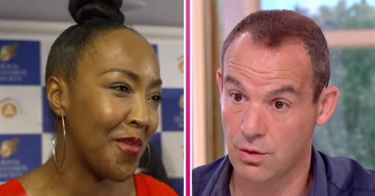 Angellica Bell and Martin Lewis with divider