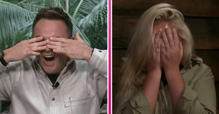 Ant McPartlin and Josie Gibson covering their eyes