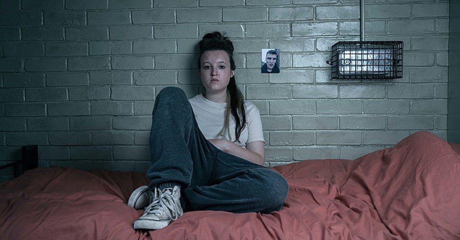 Actor Bella Ramsey in character of Kelsey for the BBC One show Time