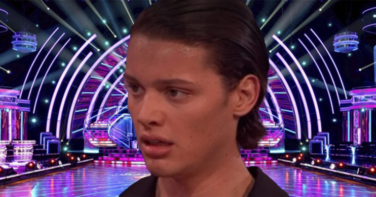 Bobby Brazier headshot against the Strictly ballroom
