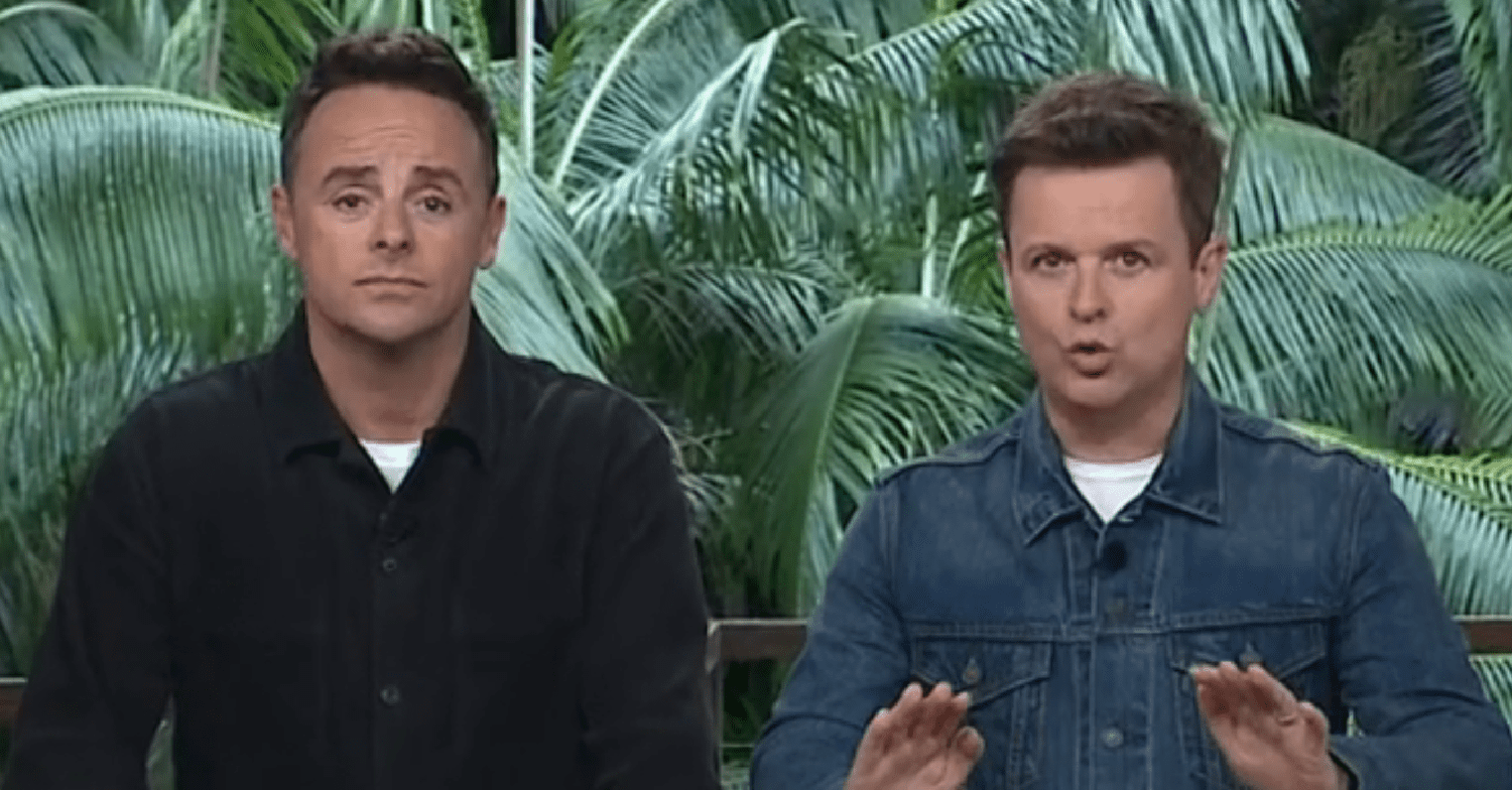 Ant and Dec looking worried presenting I'm a Celebrity
