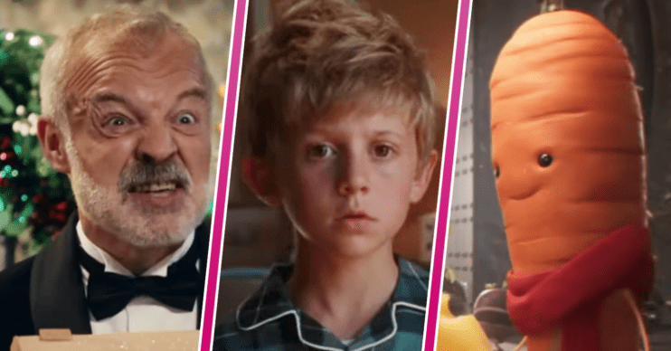 Graham Norton, John Lewis little boy looking sad and Kevin the Carrot