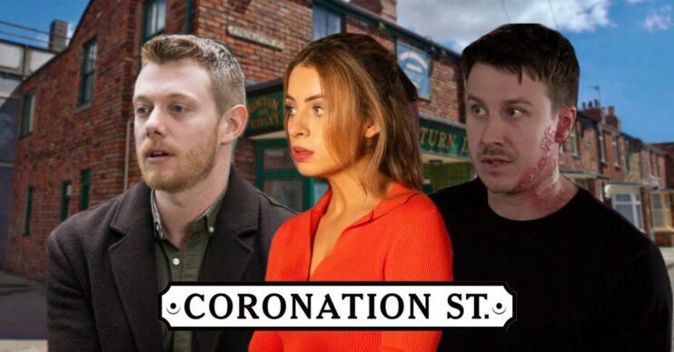 Ryan, Daniel and Daisy look worried and upset on Corrie (Credit: ITV/Composite: ED!)