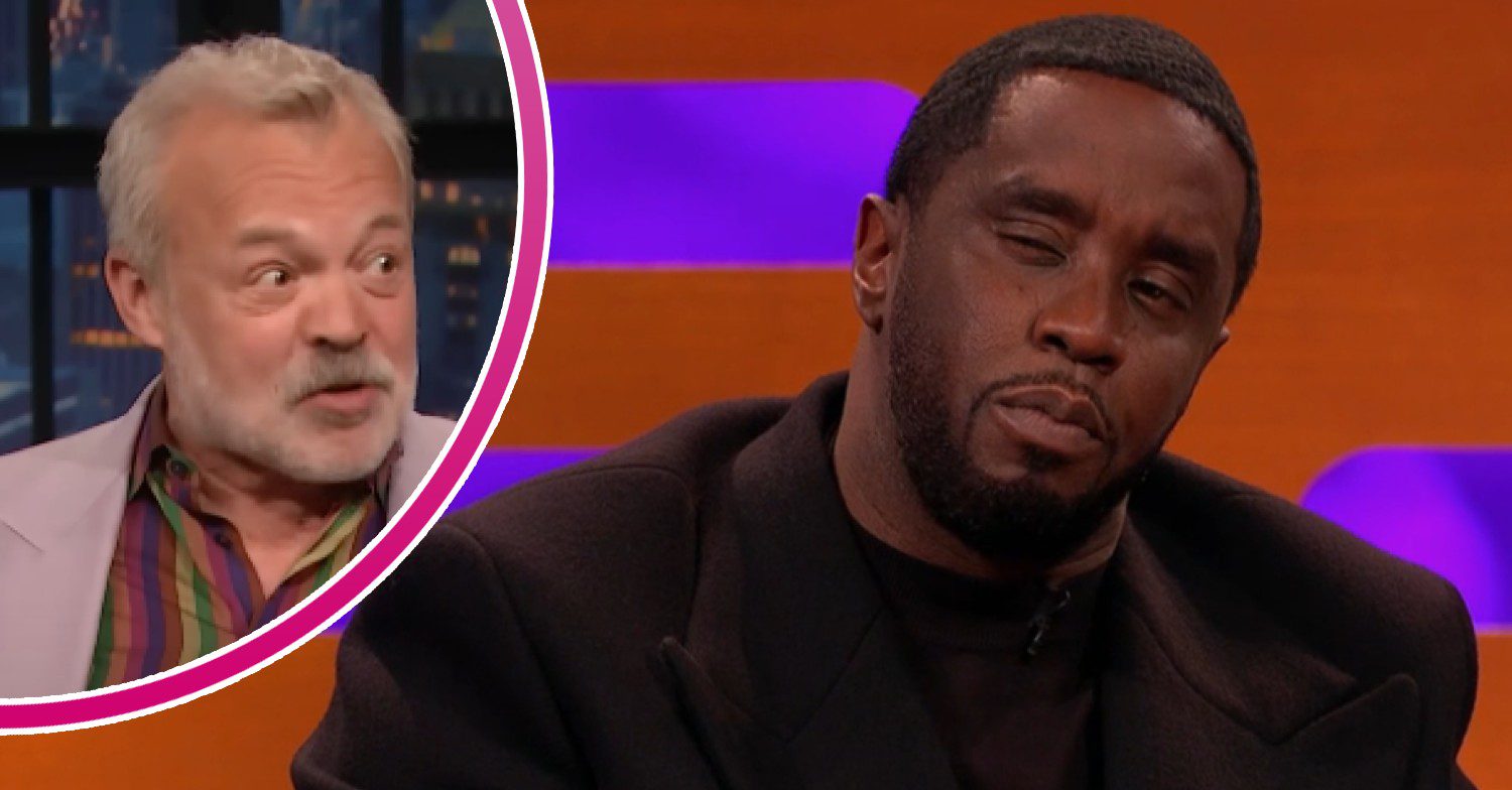 P Diddy looking odd on The Graham Norton Show; inset, Graham looking odd (Credit: BBC/YouTube/Composite: ED!)