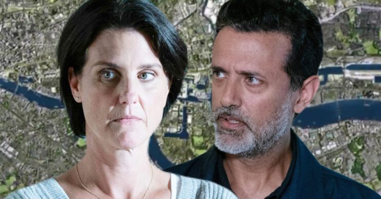 EastEnders' Eve, Nish, the background of the Thames
