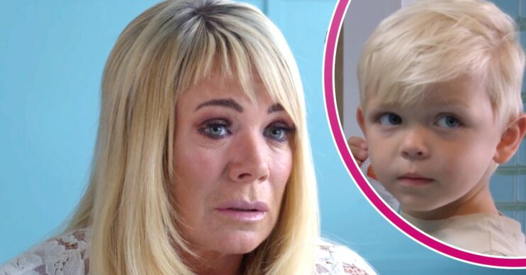 EastEnders comp image: Sharon looks shocked Albie looks cute