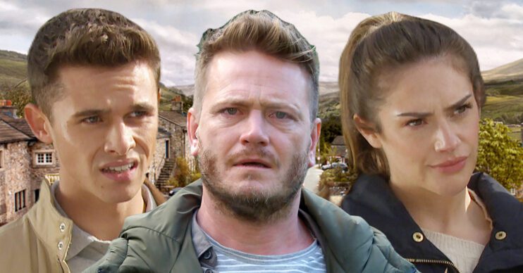 Emmerdale's Jacob, David, Victoria, the background of the Dales