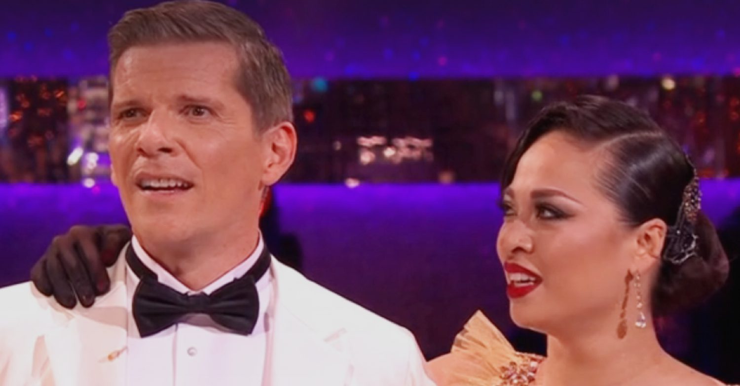 Nigel Harman and Katya Jones wait to get their results on Strictly come Dancing