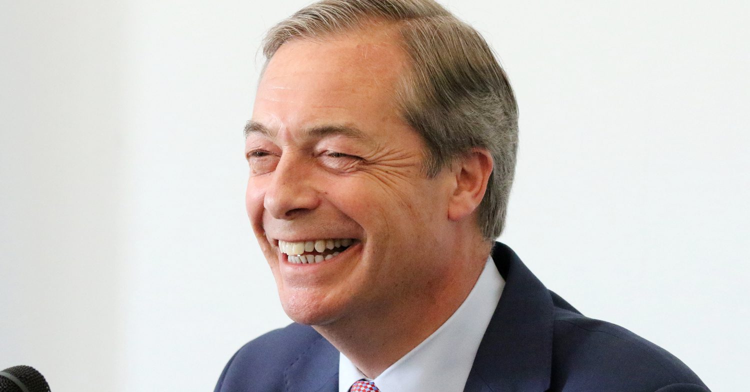 Nigel Farage at a Brexit press conference