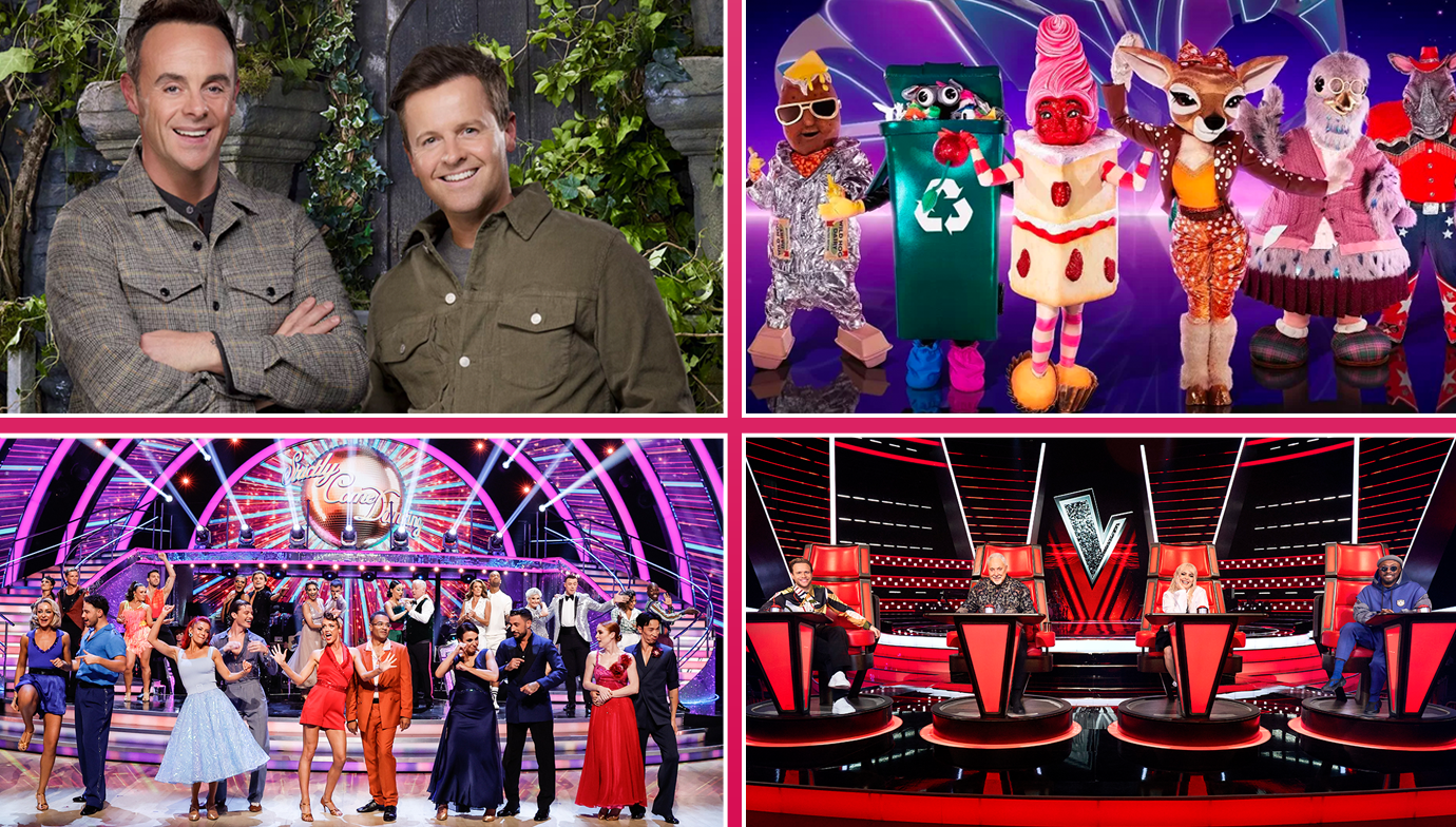 Ant and Dec, The Masked Singer and Strictly logos
