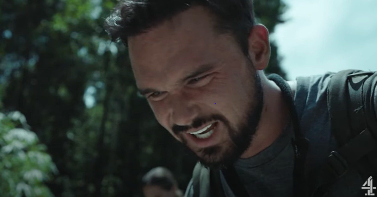 Gareth Gates doing a phsyical challenge on Celebrity SAS