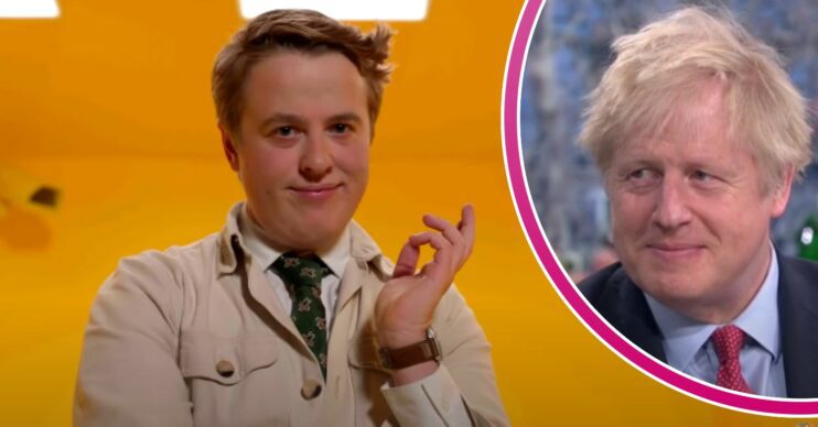 Henry in a Big Brother promo image; inset, Boris Johnson (Credit: ITV/YouTube/Composite: ED!)