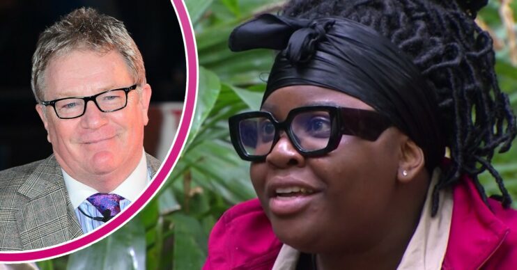 Jim Davidson looks smug, Nella Rose listens
