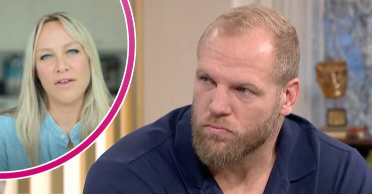 James Haskell looking sullen; inset, Chloe Madley looking thoughtful (Credit: ITV/YouTube/Composite: ED!)