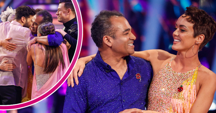 Krishnan and Lauren smiling on Strictly
