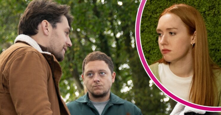 Mack and Matty with an insert of Chloe in Emmerdale spoilers