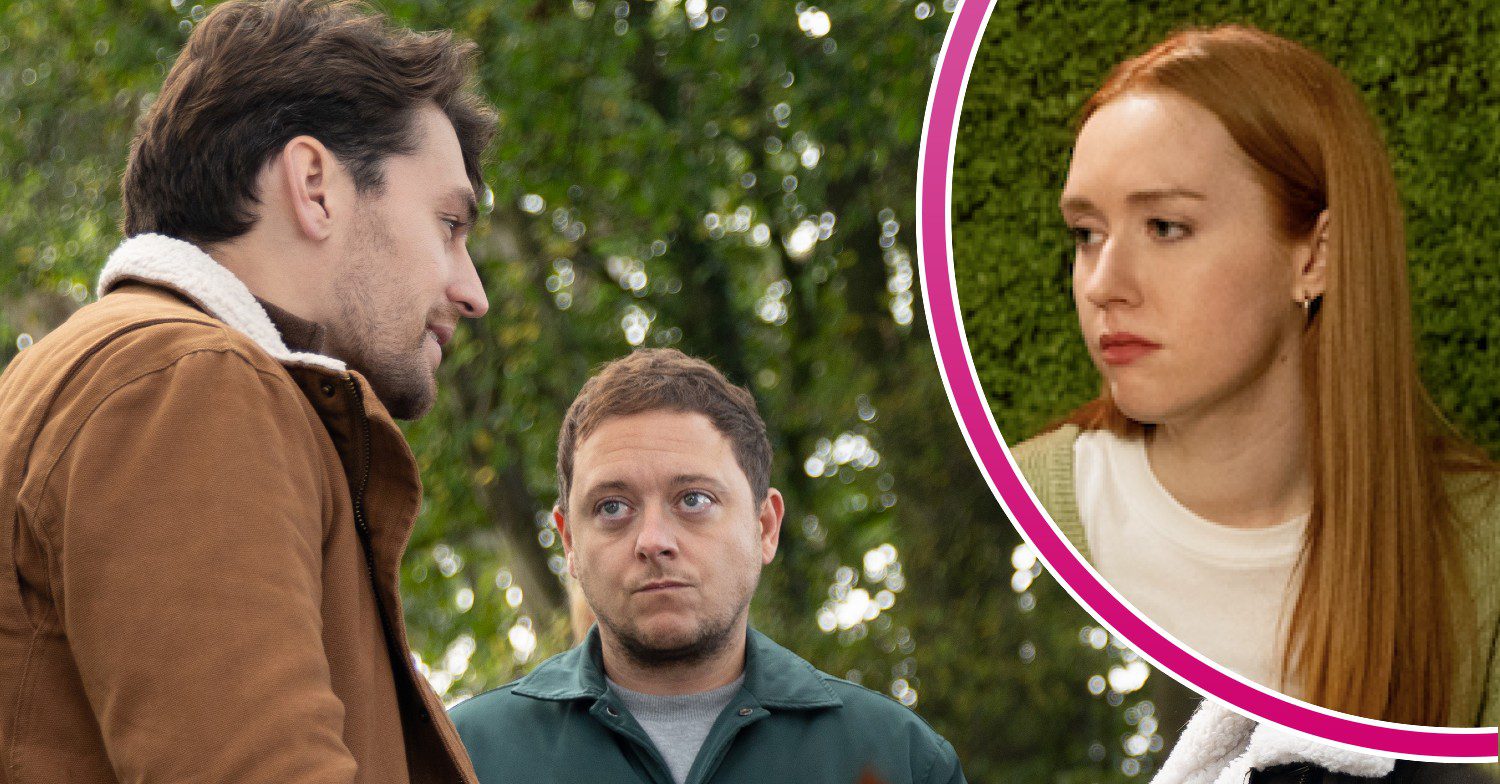 Mack and Matty with an insert of Chloe in Emmerdale spoilers